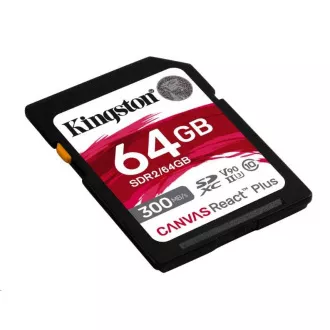 Kingston 64GB Canvas React Plus SDHC UHS-II 300R/260W U3 V90 für Full HD/4K/8K Kingston 64GB Canvas React Plus SDHC UHS-II 300R/260W U3 V90 für Full HD/4K/8K