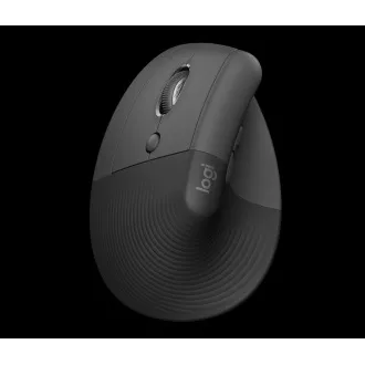Logitech Lift Vertical Ergonomic Mouse for Business, Linkshänder, 2.4GHZ/BT, graphit/schwarz
