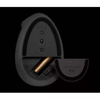 Logitech Lift Vertical Ergonomic Mouse for Business, Linkshänder, 2.4GHZ/BT, graphit/schwarz