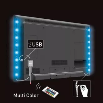 Solight LED RGB Streifen für TV, 2x 50cm, USB, Schalter, Fernbedienung Solight LED RGB Streifen für TV, 2x 50cm, USB, Schalter, Fernbedienung