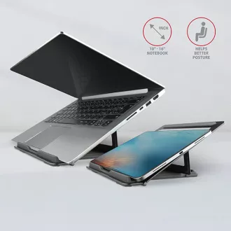 AXAGON STND-L, Metallständer für Laptops 10"-17,3", 4fach höhenverstellbar, grau