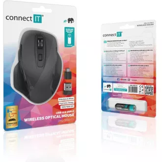 CONNECT IT Dual SmartSwitch Funkmaus, USB-A   C ( 1x AA-Batterie frei), grau