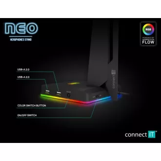 CONNECT IT NEO Stand-It RGB Kopfhörerständer   USB-Hub, schwarz