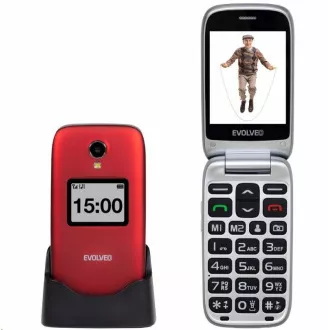 EVOLVEO EasyPhone FP, 2,8"-Klapphandy für Senioren mit Ladestation, rot EVOLVEO EasyPhone FP, 2,8"-Klapphandy für Senioren mit Ladestation, rot
