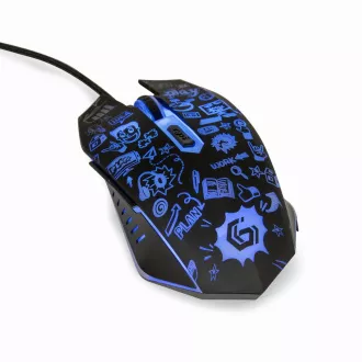 GEMBIRD Maus MUS-6B-GRAFIX-01, schwarz mit Grafikdruck, USB