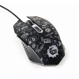 GEMBIRD Maus MUS-6B-GRAFIX-01, schwarz mit Grafikdruck, USB
