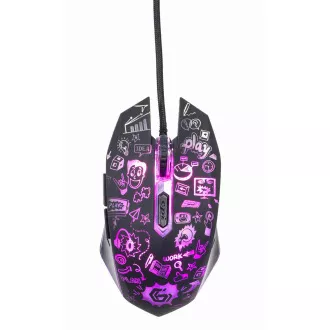GEMBIRD Maus MUS-6B-GRAFIX-01, schwarz mit Grafikdruck, USB