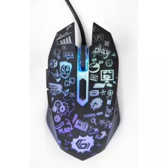 GEMBIRD Maus MUS-6B-GRAFIX-01, schwarz mit Grafikdruck, USB