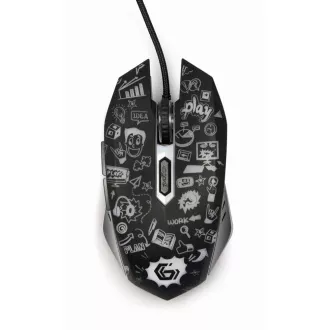 GEMBIRD Maus MUS-6B-GRAFIX-01, schwarz mit Grafikdruck, USB
