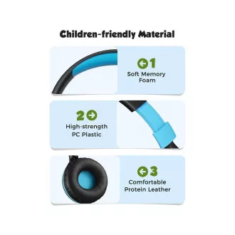 MPOW CHE1 - Kopfhörer für Kinder, blau-schwarz