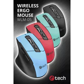 C-TECH Ergo Maus WLM-05, kabellos, 1600DPI, 6 Tasten, USB-Nano-Empfänger, schwarz C-TECH Ergo Maus WLM-05, kabellos, 1600DPI, 6 Tasten, USB-Nano-Empfänger, schwarz