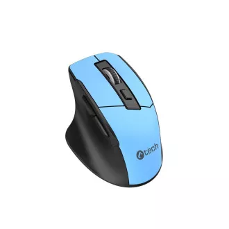C-TECH Ergo Maus WLM-05, kabellos, 1600DPI, 6 Tasten, USB-Nano-Empfänger, blau