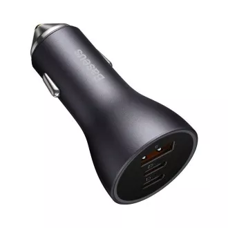 Baseus Schnelllade-Autoadapter 2*USB-C   USB-A 65W dunkelgrau