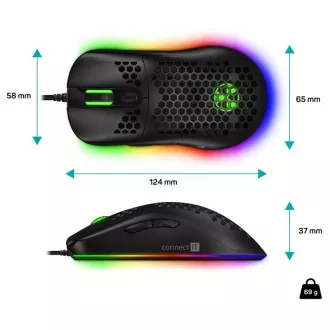 CONNECT IT BATTLE AIR 2 professionelle optische Gaming-Maus   SW, 12800 DPI, schwarz