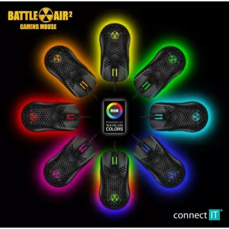 CONNECT IT BATTLE AIR 2 professionelle optische Gaming-Maus   SW, 12800 DPI, schwarz
