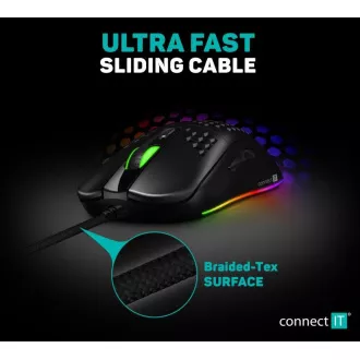 CONNECT IT BATTLE AIR 2 professionelle optische Gaming-Maus   SW, 12800 DPI, schwarz