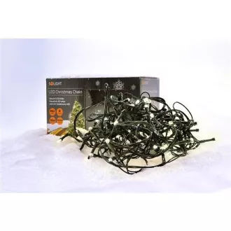 Solight LED-Weihnachtskette für den Außenbereich, 100 LEDs, 10m, 3m Zuleitung, 8 Funktionen, Timer, IP44, warmweiß