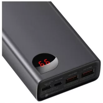 Baseus Adaman Metall Power Bank mit digitaler Anzeige QC PD 20000mAh 65W, schwarz USB-A/USB-C Kabel 30cm, schwarz Baseus Adaman Metall Power Bank mit digitaler Anzeige QC PD 20000mAh 65W, schwarz USB-A/USB-C Kabel 30cm, schwarz