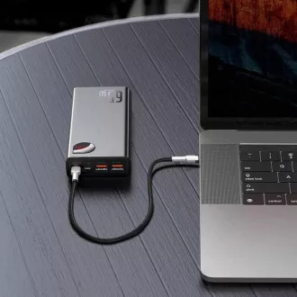 Baseus Adaman Metall Power Bank mit digitaler Anzeige QC PD 20000mAh 65W, schwarz USB-A/USB-C Kabel 30cm, schwarz Baseus Adaman Metall Power Bank mit digitaler Anzeige QC PD 20000mAh 65W, schwarz USB-A/USB-C Kabel 30cm, schwarz