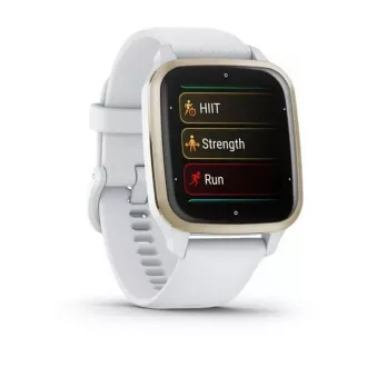 Garmin Venu Sq 2, Creme Gold / Weißes Silikonband Garmin Venu Sq 2, Creme Gold / Weißes Silikonband