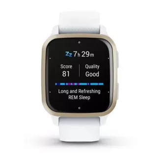 Garmin Venu Sq 2, Creme Gold / Weißes Silikonband Garmin Venu Sq 2, Creme Gold / Weißes Silikonband