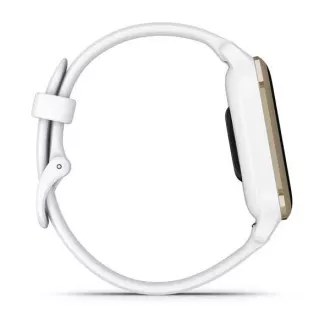 Garmin Venu Sq 2, Creme Gold / Weißes Silikonband Garmin Venu Sq 2, Creme Gold / Weißes Silikonband