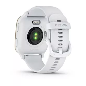 Garmin Venu Sq 2, Creme Gold / Weißes Silikonband Garmin Venu Sq 2, Creme Gold / Weißes Silikonband