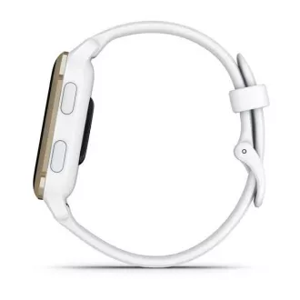 Garmin Venu Sq 2, Creme Gold / Weißes Silikonband Garmin Venu Sq 2, Creme Gold / Weißes Silikonband