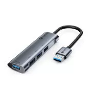 C-TECH UHB-U3-AL, USB-Hub, 4x USB 3.2 Gen 1, Aluminiumgehäuse