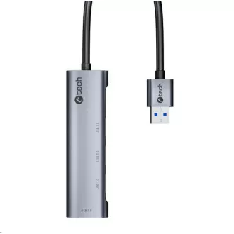 C-TECH UHB-U3-AL, USB-Hub, 4x USB 3.2 Gen 1, Aluminiumgehäuse