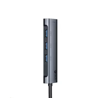 C-TECH UHB-U3-AL, USB-Hub, 4x USB 3.2 Gen 1, Aluminiumgehäuse
