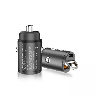 C-TECH USB-Autoladegerät UCC-02, 1x Typ C   1 x Typ A, 30W