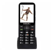 EVOLVEO EasyPhone LT, Mobiltelefon für Senioren mit Ladestation, schwarz