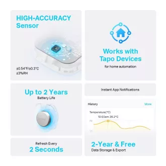 TP-Link Tapo T310 intelligenter Sensor zur Messung von Temperatur und Luftfeuchtigkeit