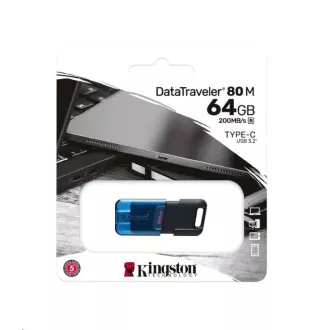 Kingston Flash-Disk 64GB DataTraveler DT80 M (USB-C 3.2 Gen 1) Kingston Flash-Disk 64GB DataTraveler DT80 M (USB-C 3.2 Gen 1)