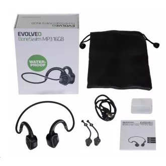 EVOLVEO BoneSwim MP3 16GB drahtloser Kopfhörer, Wangenknochen, grau