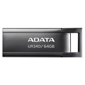 ADATA Flash Drive 64GB UR340, USB 3.2 Dash Drive, Metall glänzend schwarz