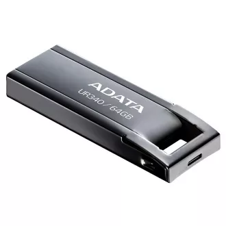 ADATA Flash Drive 64GB UR340, USB 3.2 Dash Drive, Metall glänzend schwarz