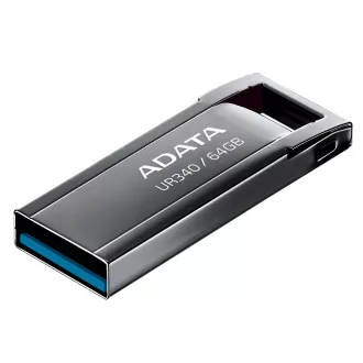 ADATA Flash Drive 64GB UR340, USB 3.2 Dash Drive, Metall glänzend schwarz