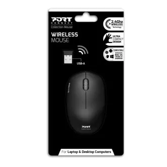PORT Wireless Mouse Wireless COLLECTION, USB-A Dongle, 2.4Ghz, 1600DPI, schwarz PORT Wireless Mouse Wireless COLLECTION, USB-A Dongle, 2.4Ghz, 1600DPI, schwarz