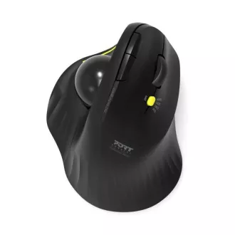PORT kabellose ergonomische Maus ERGONOMIC TRACKBALL, 2, 4 Ghz & Bluetooth, USB-A/C, schwarz