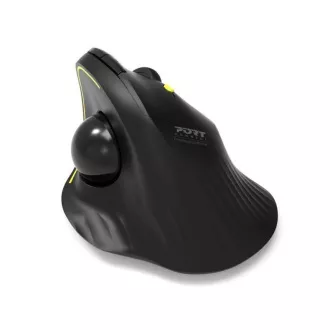 PORT kabellose ergonomische Maus ERGONOMIC TRACKBALL, 2, 4 Ghz & Bluetooth, USB-A/C, schwarz
