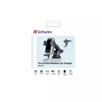 VERBATIM Autohalterung Drahtloses Schnellladegerät Pro Qi 15W FWC-03 VERBATIM Autohalterung Drahtloses Schnellladegerät Pro Qi 15W FWC-03
