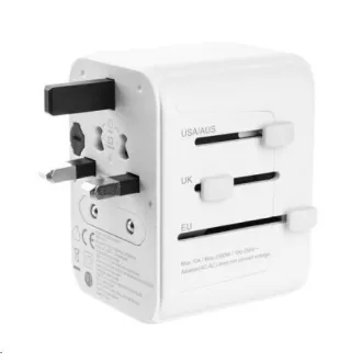 FIXED Reiseadapter für EU, UK und USA/AUS, 3x USB-C 2x USB A, GaN, PD 65W, weiß FIXED Reiseadapter für EU, UK und USA/AUS, 3x USB-C 2x USB A, GaN, PD 65W, weiß