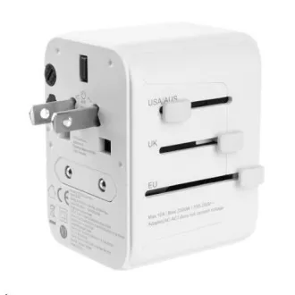 FIXED Reiseadapter für EU, UK und USA/AUS, 3x USB-C 2x USB A, GaN, PD 65W, weiß FIXED Reiseadapter für EU, UK und USA/AUS, 3x USB-C 2x USB A, GaN, PD 65W, weiß