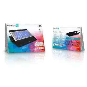 CONNECT IT FrostBlast Kühlkissen unter Laptop mit blauer Hintergrundbeleuchtung, SCHWARZ CONNECT IT FrostBlast Kühlkissen unter Laptop mit blauer Hintergrundbeleuchtung, SCHWARZ
