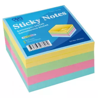 Selbstklebeblock 75x75mm 4 Pastellfarben 4x100 Blatt Auro Selbstklebeblock 75x75mm 4 Pastellfarben 4x100 Blatt Auro