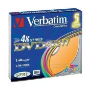 VERBATIM DVD + RW (5er-Pack) Slim / Farbe // 4x / DLP / 4.7GB
