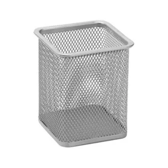 Quadratischer Silberdrahtbecher für Bleistifte Quadratischer Silberdrahtbecher für Bleistifte
