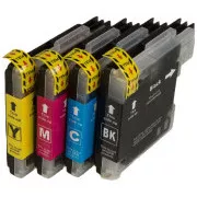 MultiPack BROTHER LC-980 + 20stk Fotopapier (LC980BK, LC980C, LC980M, LC980Y) - Tintenpatrone TonerPartner PREMIUM, black + color (schwarz + farbe)
